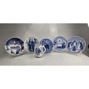 Set Julen Porsgrund Norway 5 Christmas Plates & 1‎ Mug Limited Edition 1968-1972